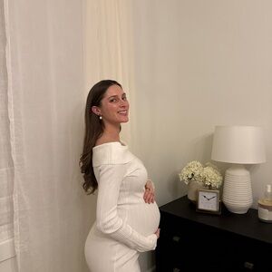 H&M Off-Shoulder Cream Maxi Dress